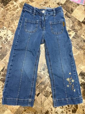 Souris mini Embroidered Straight-Leg Jeans wide leg 3 years